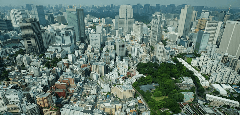 リッツカールトン東京・ロビーラウンジ　45階から赤坂方面の眺め